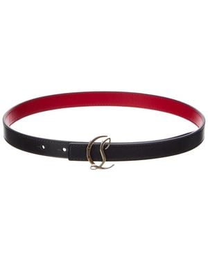 Christian Louboutin Logo Leather Belt - Red