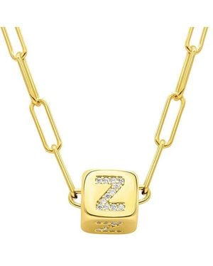 Adornia 14k Plated Initial Necklace - Metallic
