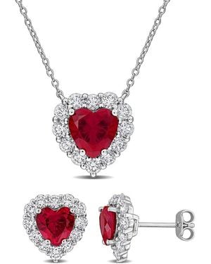 Created Forever 8.97 Ct. Tw. Lab-Grown Diamond & Lab-Grown Created Ruby Set - Red