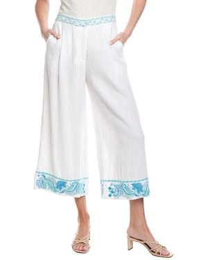 Johnny Was Pleated Gauze Culotte - White