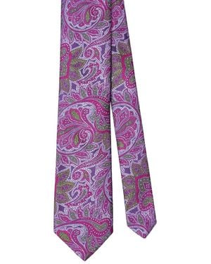 Robert Talbott Silk Dotted Paisley Necktie - Purple