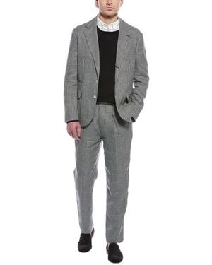 Brunello Cucinelli 2Pc Linen & Wool-Blend Suit - Grey