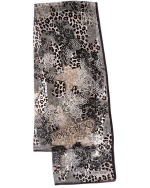 Jimmy Choo Silk Scarf - Gray