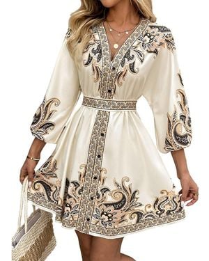VERA DOLINI Mini Dress - Natural