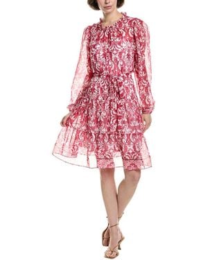 Julia Jordan Printed Chiffon Mini Dress - Red