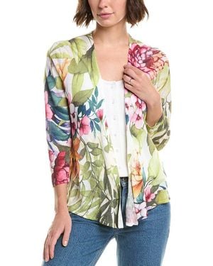 Tommy Bahama Verde Blooms Addison Linen-Blend Cardigan - White
