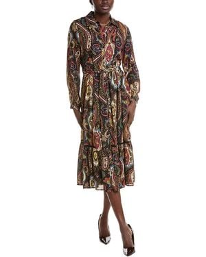 Tahari Maxi Shirtdress - Brown