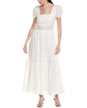 Seraphin Embroidered Midi Dress - White