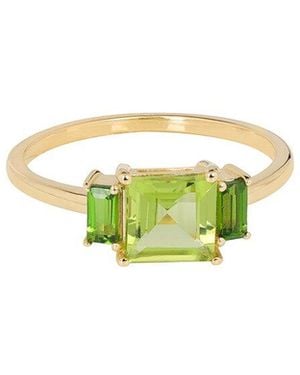 TIRAMISU 14K Plated 1.59 Ct. Tw. Peridot, Chrome Diopside Ring - Green