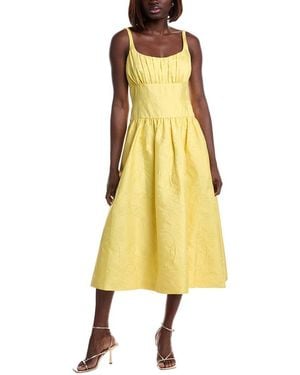 ML Monique Lhuillier Jacquard Midi Dress - Yellow