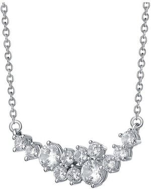 Genevive Jewelry Diamond Cz Chain Necklace - White