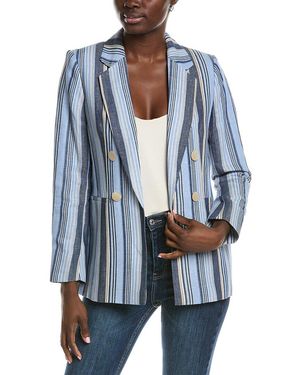 Anne Klein Sleeve Slit Stripe Blazer - Blue