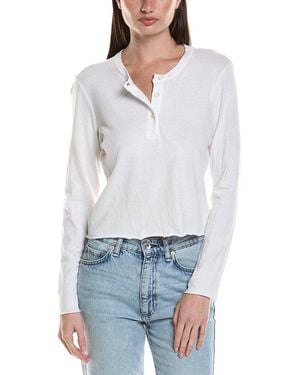 James Perse Shrunken Henley - White