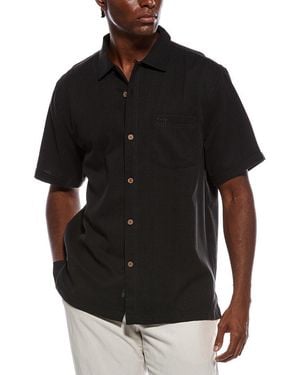 Tommy Bahama Coastal Breeze Check Silk-Blend Shirt - Black