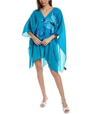 Natori Gauze Caftan With Applique - Blue