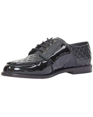 CHANEL Patent Leather 2017 Paris Derby Oxford (Authentic Pre-Loved) - Black