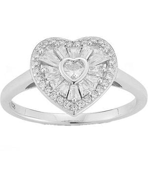 Glaze Jewelry Cz Heart Ring - White