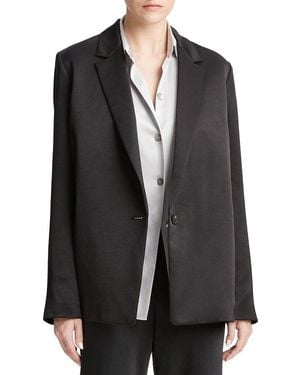 Vince Fluid Satin Blazer - Black