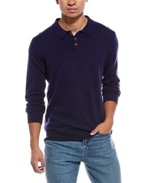 Brodie Cashmere Wool & Cashmere-Blend Trophy Neck Jumper - Blue