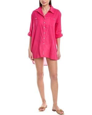 Helen Jon Camp Shirt Cover-Up - Pink