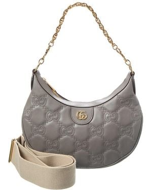 Gucci Gg Small Matelasse Leather Hobo Bag - Gray