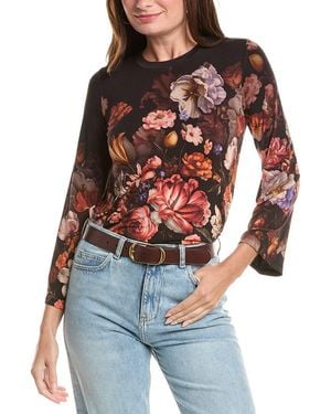 Johnny Was Petite The Janie Favorite Flare Sleeve Crewneck Top - Red