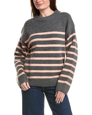 English Factory Striped Crewneck Jumper - Grey