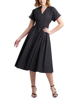 Natori Tech Taffeta Pleated Dress - Black