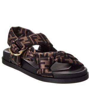Fendi Feel Ff Satin Sandal - Black