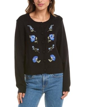 NVLT Crystal Trim Cardigan - Black
