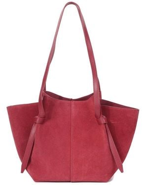 Tiffany & Fred Paris Suede & Leather Tote - Red