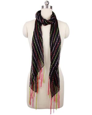 Saachi Rio Silk Scarf - Black