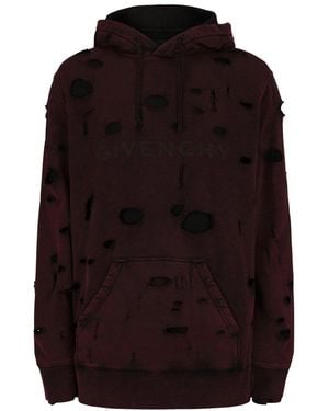 Givenchy Destroyed Logo Hoodie - Black