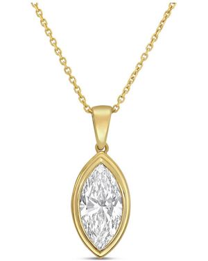 Diana M. Jewels Diana M. 14K 15.00 Ct. Tw. Lab-Grown Diamond Solitaire Pendant - Metallic