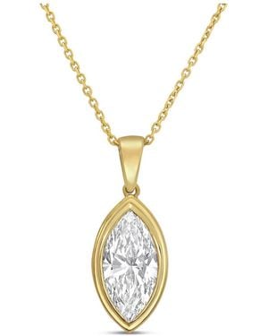 Diana M. Jewels Diana M. 14K 15.00 Ct. Tw. Lab-Grown Diamond Solitaire Pendant - Metallic