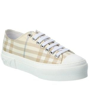 Burberry Check Canvas Trainer - White