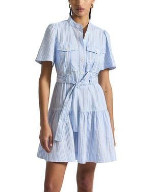 10 Crosby Derek Lam Clynton Pintuck Stripe Shirtdress - Blue