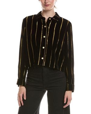 L'Agence Cosette Crop Hi Low Shirt - Black