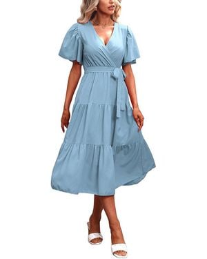 VERA DOLINI Midi Dress - Blue