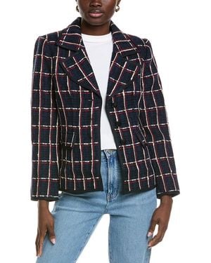 FAVORITE DAUGHTER The Classic Tweed Wool-Blend Jacket - Blue