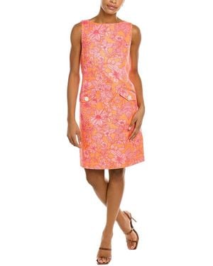 Brooks Brothers Outline Floral Shift Dress - Red