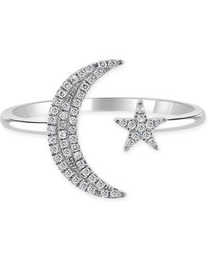 Sabrina Designs 14K 0.14 Ct. Tw. Diamond Open Moon & Star Ring - White