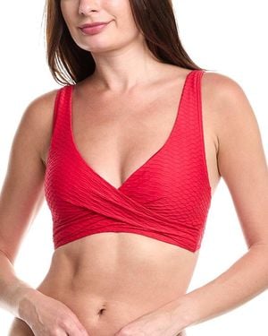 Sea Level Honeycomb Cross Front Multifit Bikini Top - Red