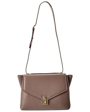 Furla Meridiana Leather Shoulder Bag - Brown