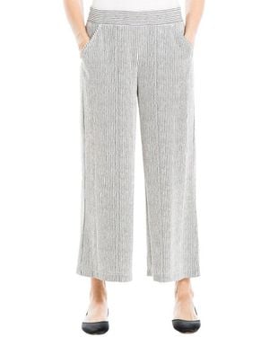 Max Studio Wide Leg Pull-On Crop Pant - Gray