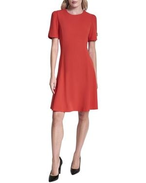 DKNY Fit & Flare Dress - Red