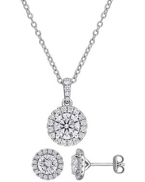 Created Forever 1.64 Ct. Tw. Lab-Grown Diamond Pendant & Earrings Set - White