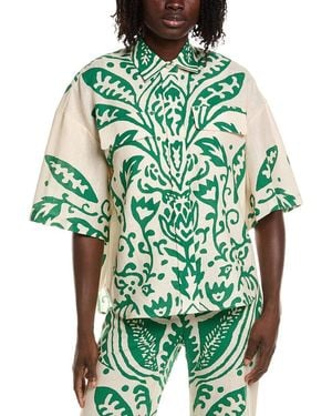Alexis Farad Linen Top - Green