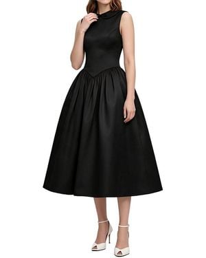 Linda Charm Sleeveless Midi Dress - Black