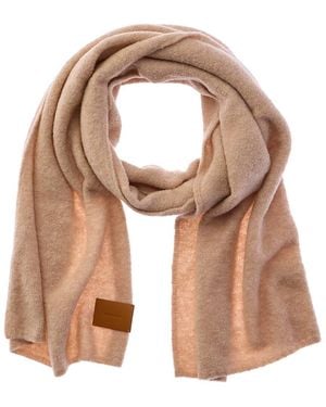 Vince Boucle Reverse Jersey Knit Oversized Wool-Blend Scarf - Natural